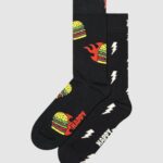 Calzini Lunghi Happy Socks 2-PACK BLAST OFF BURGER SOCKS GIFT SET Nero - Foto 2