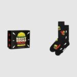 Calzini Lunghi Happy Socks 2-PACK BLAST OFF BURGER SOCKS GIFT SET Nero - Foto 4