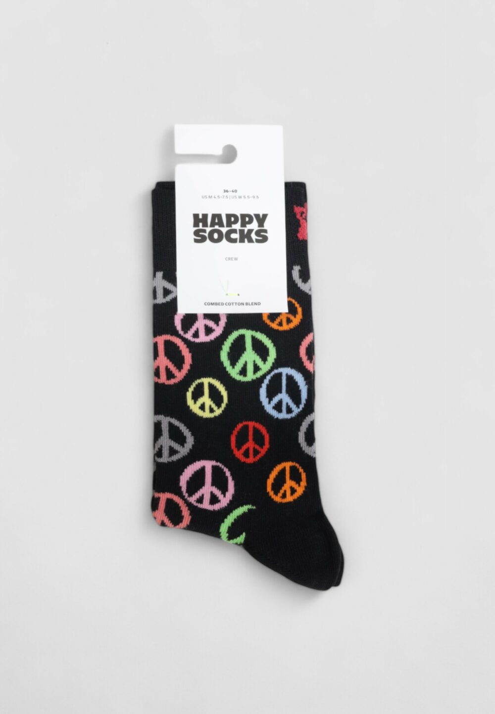 Calzini Lunghi Happy Socks PEACE SOCK UNISEX Nero - Foto 2