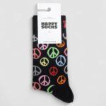 Calzini Lunghi Happy Socks PEACE SOCK UNISEX Nero - Foto 2