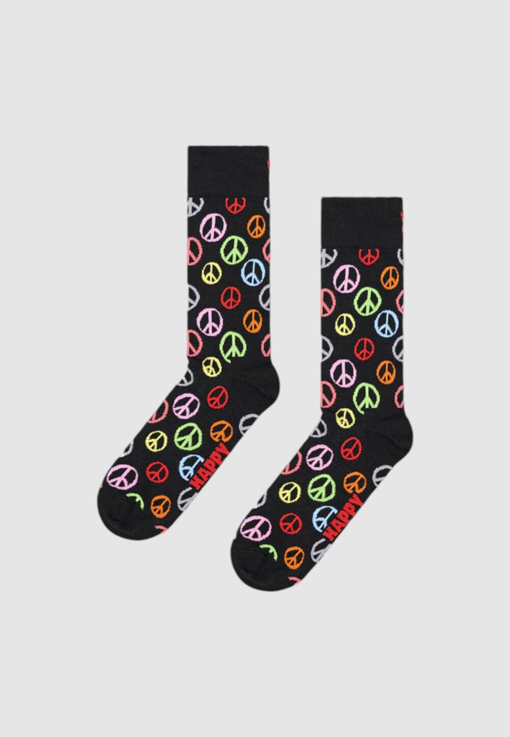 Calzini Lunghi Happy Socks PEACE SOCK UNISEX Nero - Foto 1