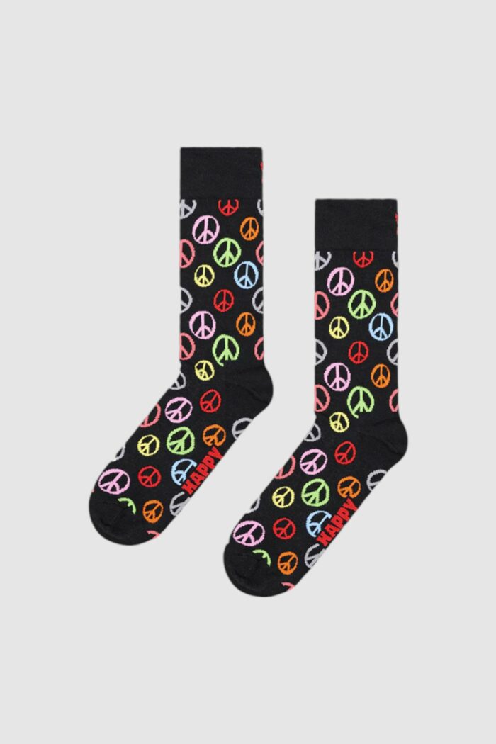 Calzini Lunghi Happy Socks PEACE SOCK UNISEX Nero