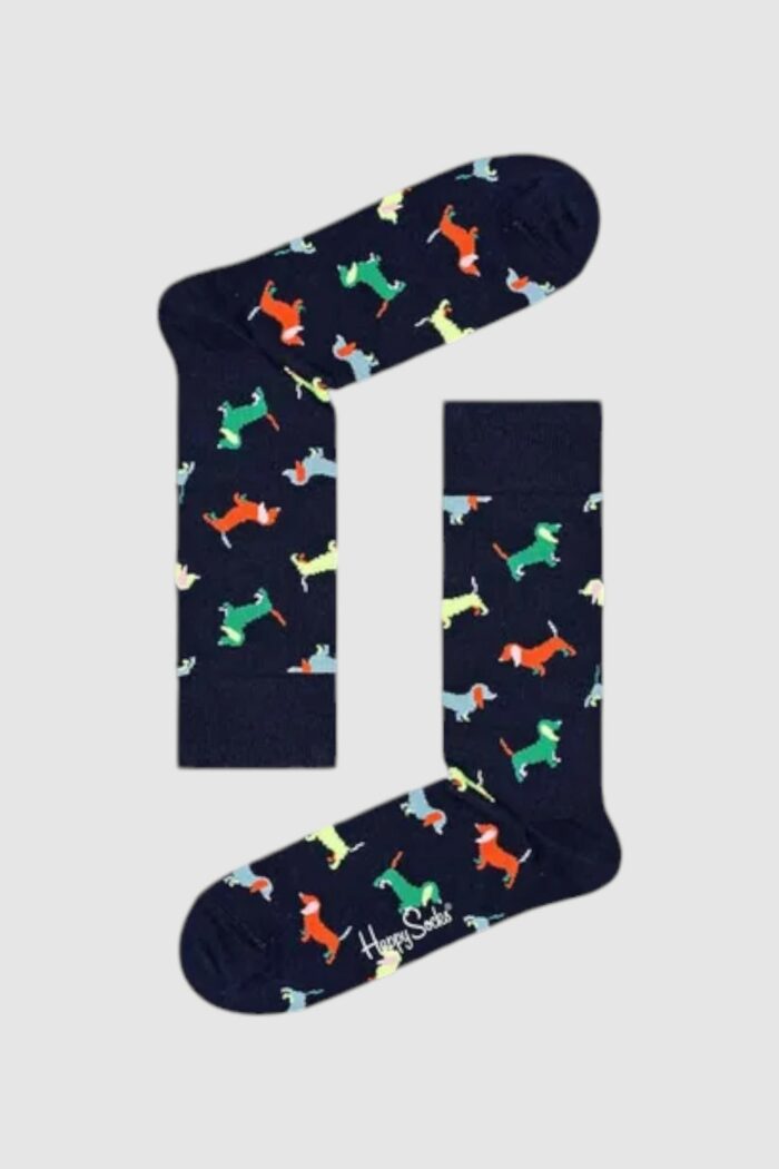 Calzini Lunghi Happy Socks PUPPY LOVE SOCK UNISEX Nero