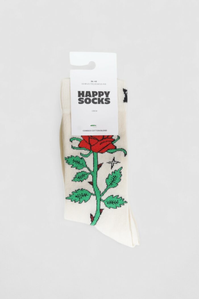 Calzini Lunghi Happy Socks ROSE SOCK UNISEX Panna