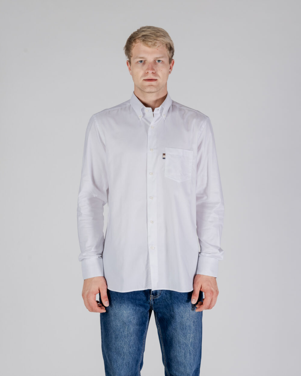 Camicia manica lunga Aquascutum ACTIVE OXFORD SHIRT Bianco - Foto 1