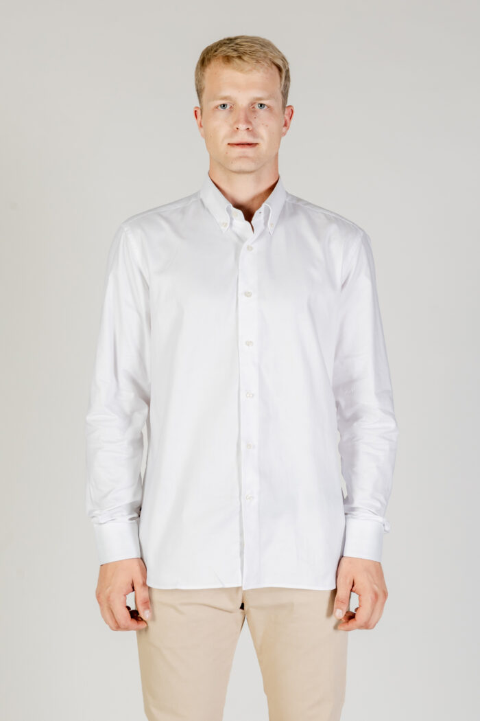 Camicia manica lunga Aquascutum ACTIVE OXFORD SHIRT POCKETLESS Bianco