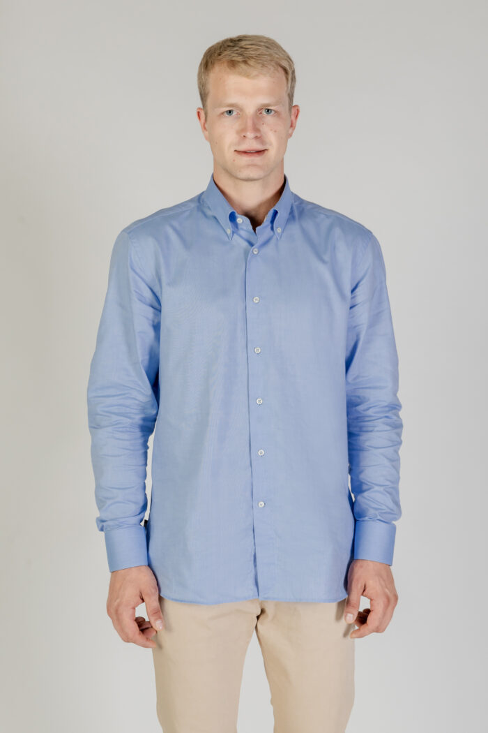 Camicia manica lunga Aquascutum ACTIVE OXFORD SHIRT POCKETLESS Blu