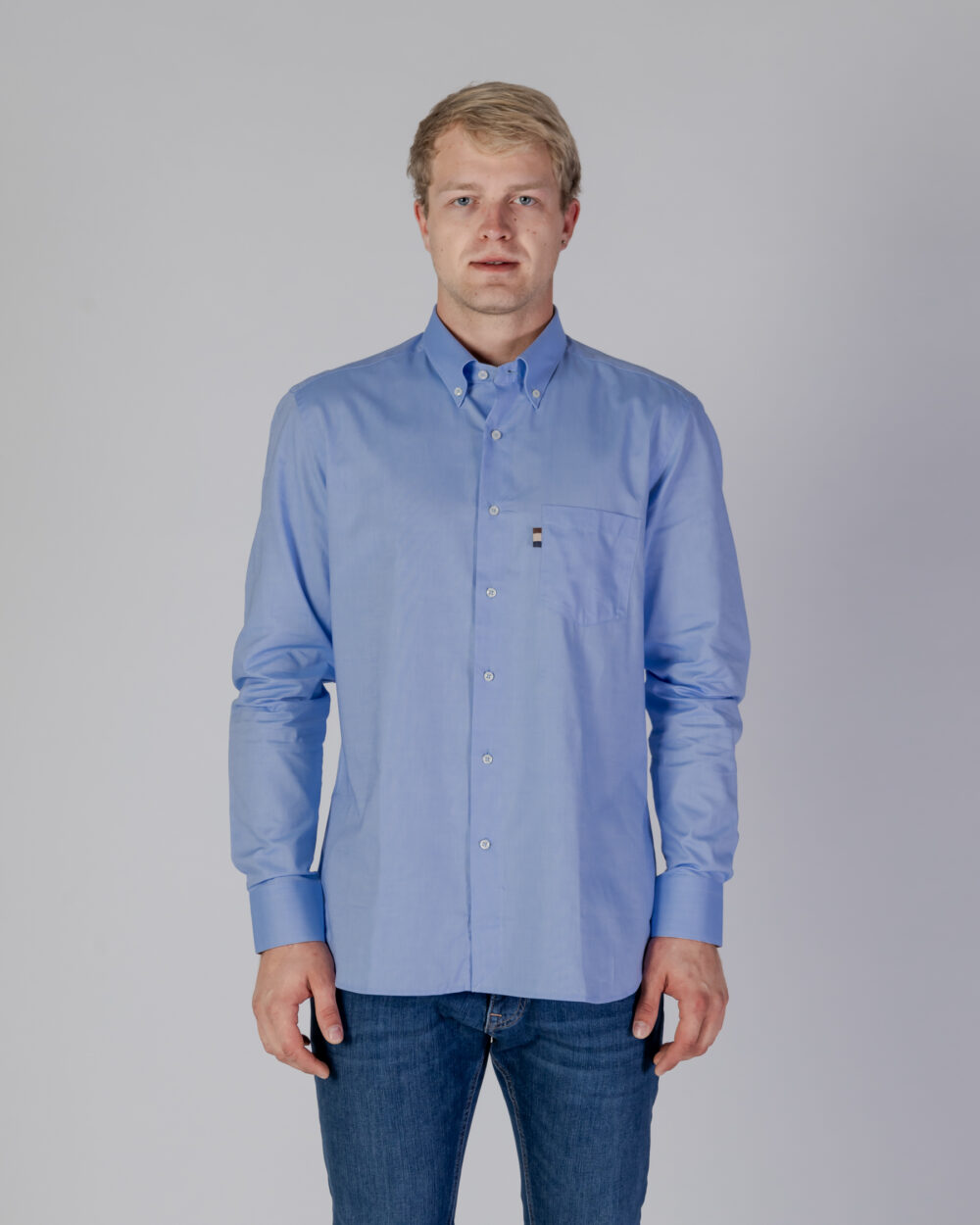 Camicia manica lunga Aquascutum ACTIVE OXFORD SHIRT Celeste - Foto 1