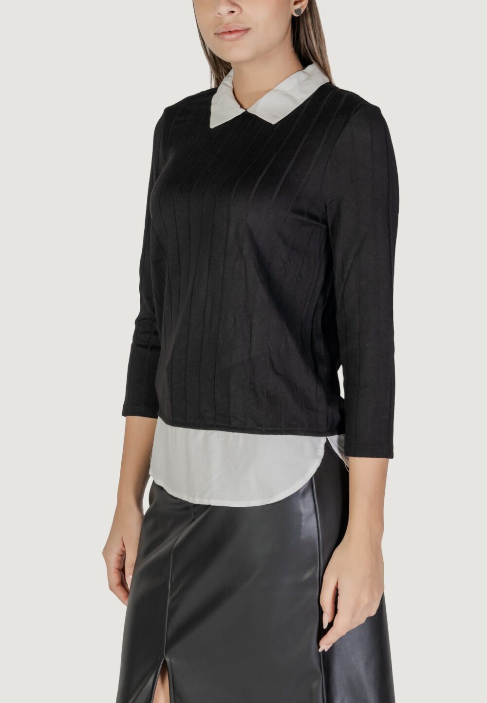 Camicia manica lunga Jacqueline de Yong JDYTONSY LINA 7/8 SHIRT TOP JRS Nero - Foto 1