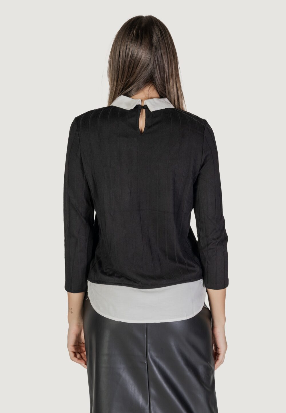 Camicia manica lunga Jacqueline de Yong JDYTONSY LINA 7/8 SHIRT TOP JRS Nero - Foto 3