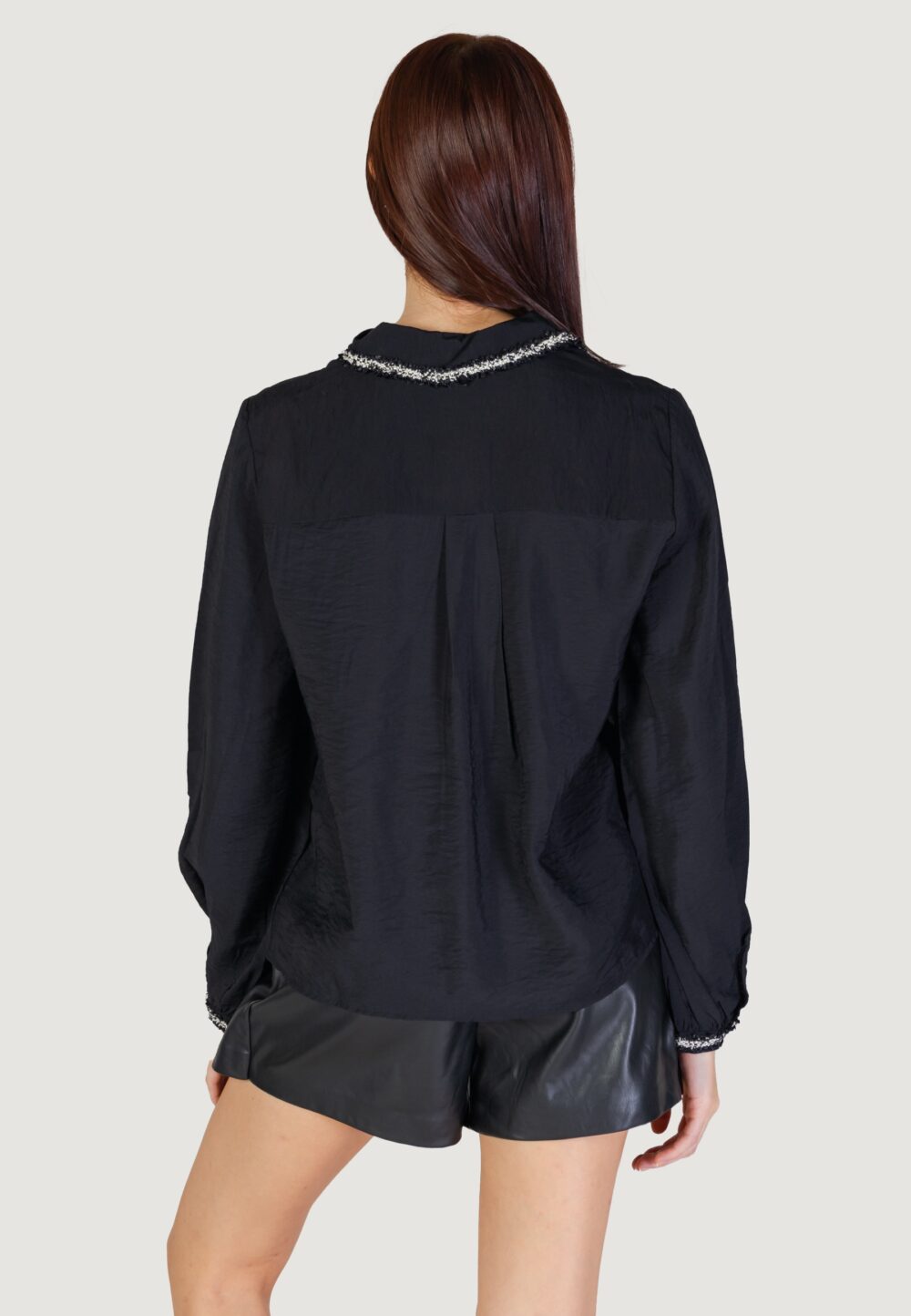 Camicia manica lunga Vila Clothes VIDOGMA O-NECK LS Nero - Foto 4