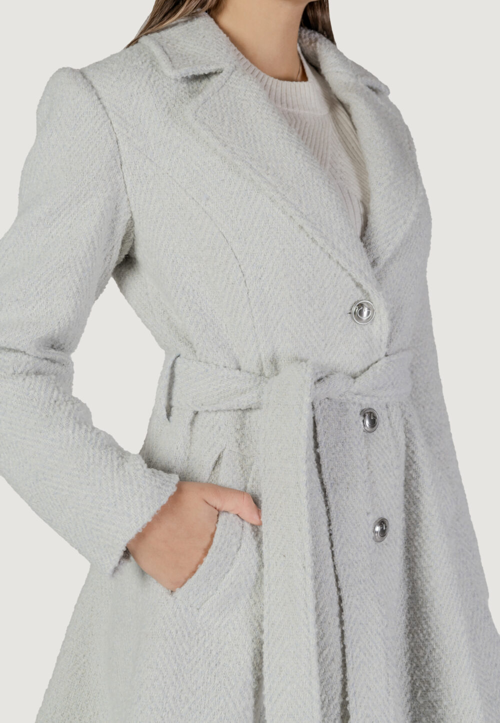 Cappotto Guess LOISE COAT Grigio Chiaro - Foto 2