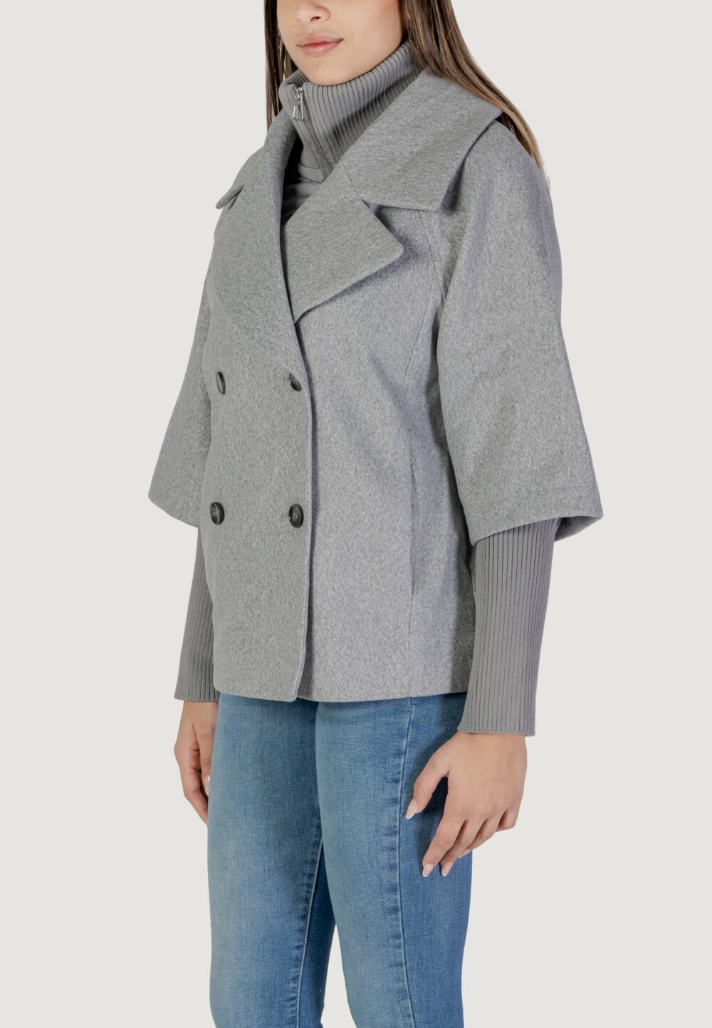 Cappotto Jacqueline de Yong Jdyhannah Short Otw Hab Grigio - Foto 2