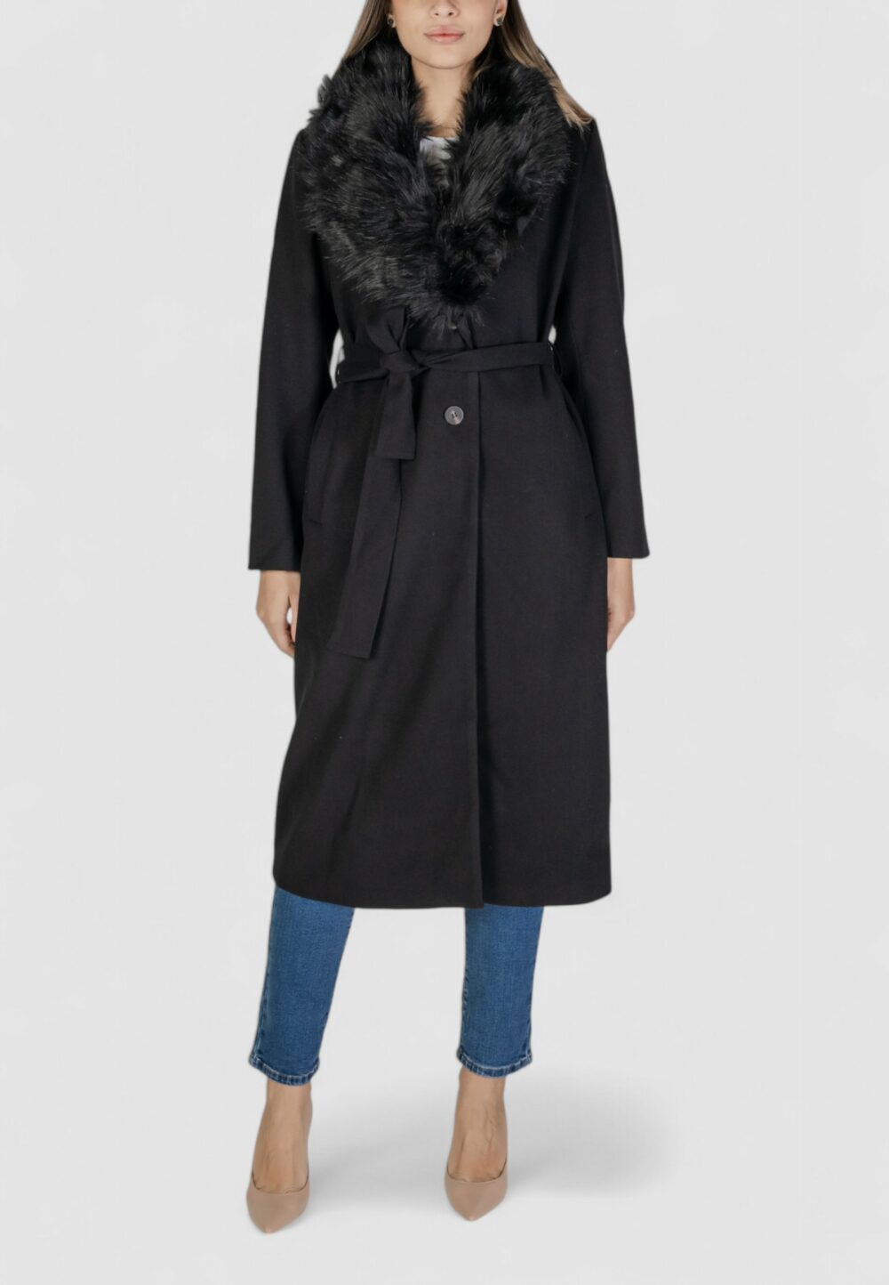 Cappotto Vila Clothes VIMETIL L/S LONG COLLAR COAT/KA Nero - Foto 1