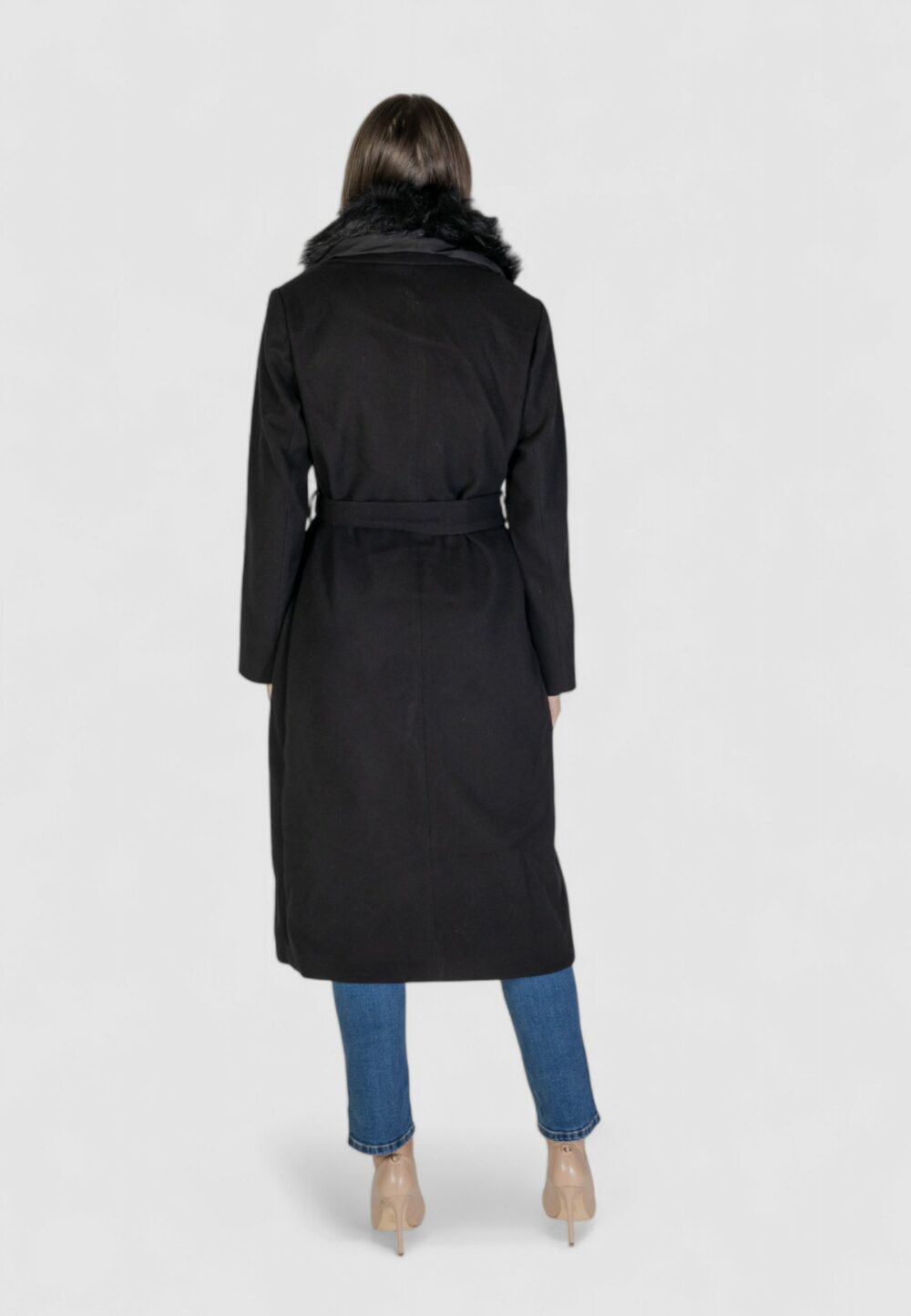 Cappotto Vila Clothes VIMETIL L/S LONG COLLAR COAT/KA Nero - Foto 4