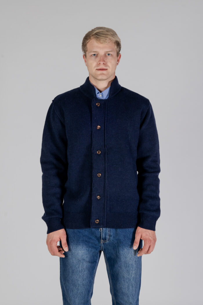 Cardigan Aquascutum ACTIVE CLUB CHECK CARDIGAN Blu