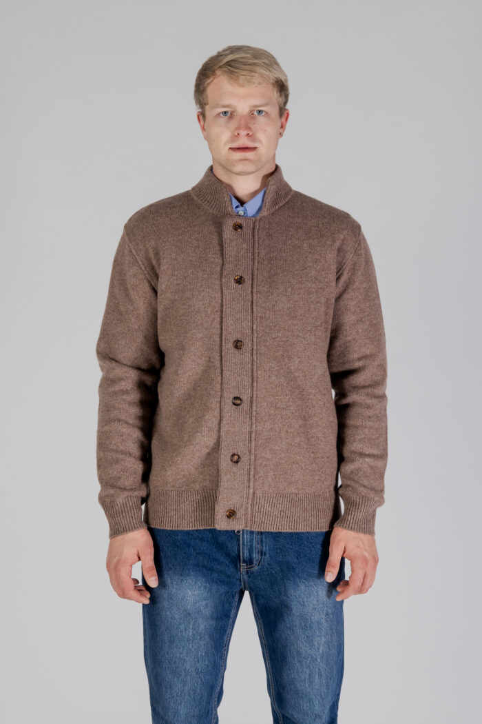 Cardigan Aquascutum ACTIVE CLUB CHECK CARDIGAN Marrone