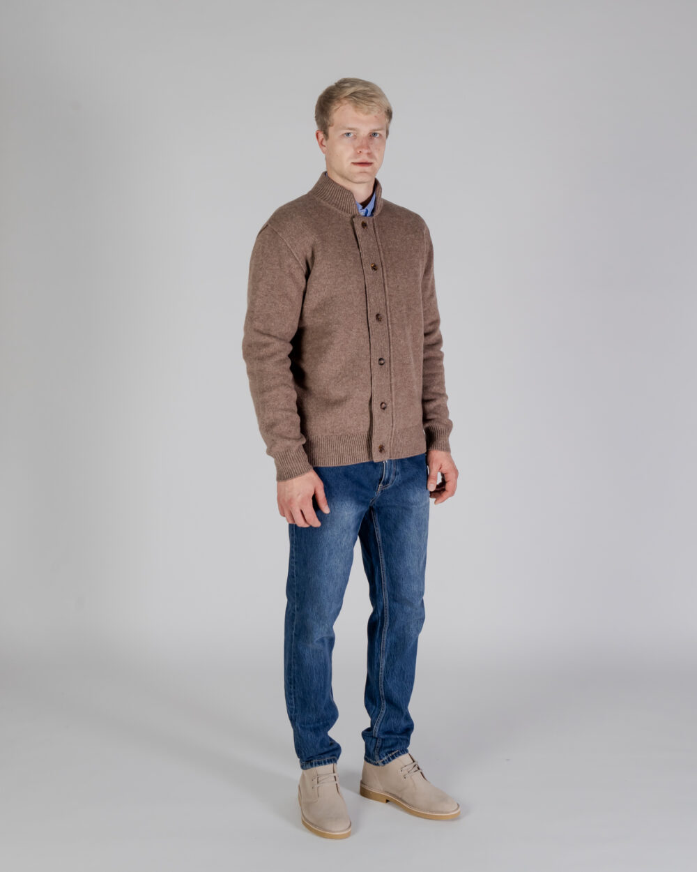 Cardigan Aquascutum ACTIVE CLUB CHECK CARDIGAN Marrone - Foto 2