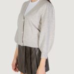 Cardigan Jacqueline de Yong Jdyrue Life 3/4 Pearl Butto Knt Grigio - Foto 4