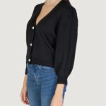 Cardigan Jacqueline de Yong Jdyrue Life 3/4 Pearl Butto Knt Nero - Foto 2