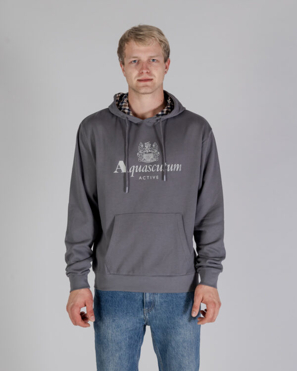 Felpa con cappuccio Aquascutum ACTIVE BIG LOGO HOODIE Antracite - Foto 1