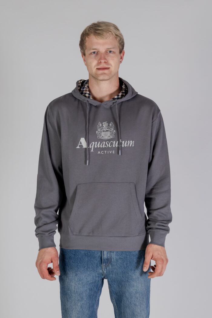 Felpa con cappuccio Aquascutum ACTIVE BIG LOGO HOODIE Antracite