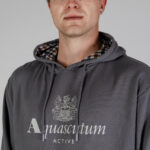 Felpa con cappuccio Aquascutum ACTIVE BIG LOGO HOODIE Antracite - Foto 4