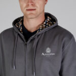 Felpa con cappuccio Aquascutum ACTIVE SMALL LOGO FZ HOODIE Antracite - Foto 4