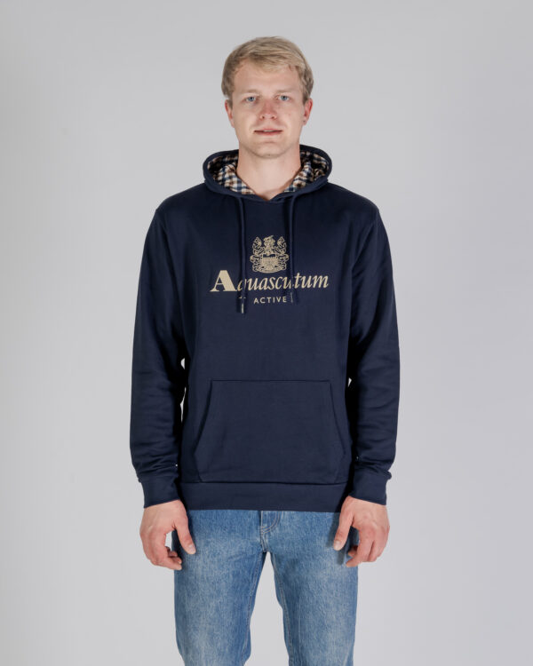 Felpa con cappuccio Aquascutum ACTIVE BIG LOGO HOODIE Blu - Foto 1