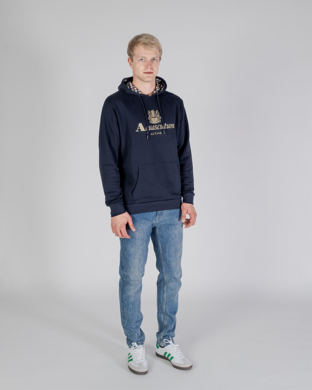 Felpa con cappuccio Aquascutum ACTIVE BIG LOGO HOODIE Blu - Foto 2