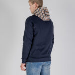 Felpa con cappuccio Aquascutum ACTIVE CLUB CHECK FZ MERINO HOODIE Blu - Foto 3