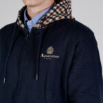 Felpa con cappuccio Aquascutum ACTIVE CLUB CHECK FZ MERINO HOODIE Blu - Foto 4