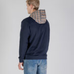 Felpa con cappuccio Aquascutum ACTIVE CLUB CHECK MERINO HOODIE Blu - Foto 3