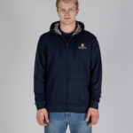 Felpa con cappuccio Aquascutum ACTIVE SMALL LOGO FZ HOODIE Blu - Foto 1