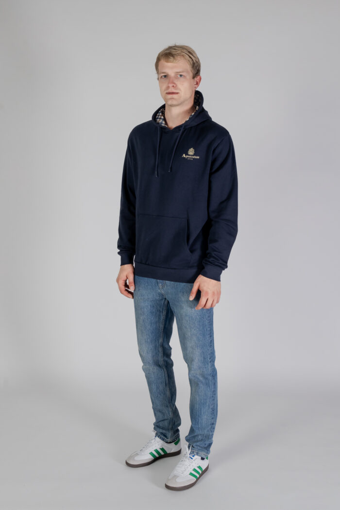 Felpa con cappuccio Aquascutum ACTIVE SMALL LOGO HOODIE Blu