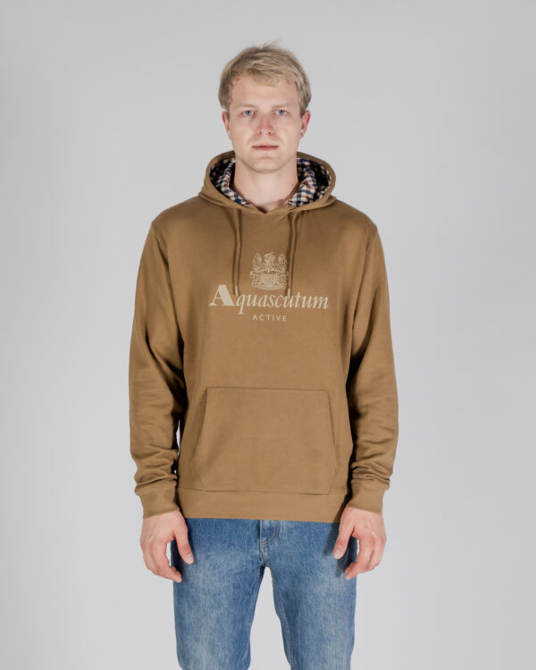 Felpa con cappuccio Aquascutum ACTIVE BIG LOGO HOODIE Marrone - Foto 1