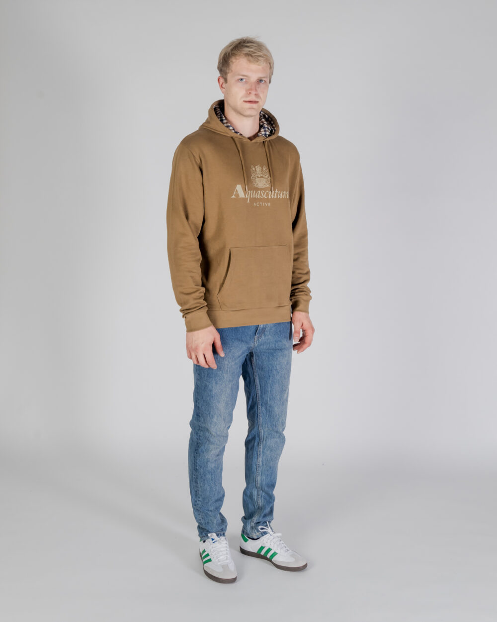 Felpa con cappuccio Aquascutum ACTIVE BIG LOGO HOODIE Marrone - Foto 2