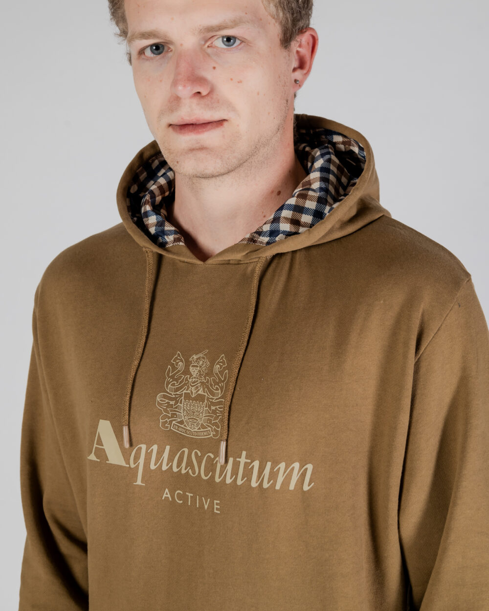 Felpa con cappuccio Aquascutum ACTIVE BIG LOGO HOODIE Marrone - Foto 4