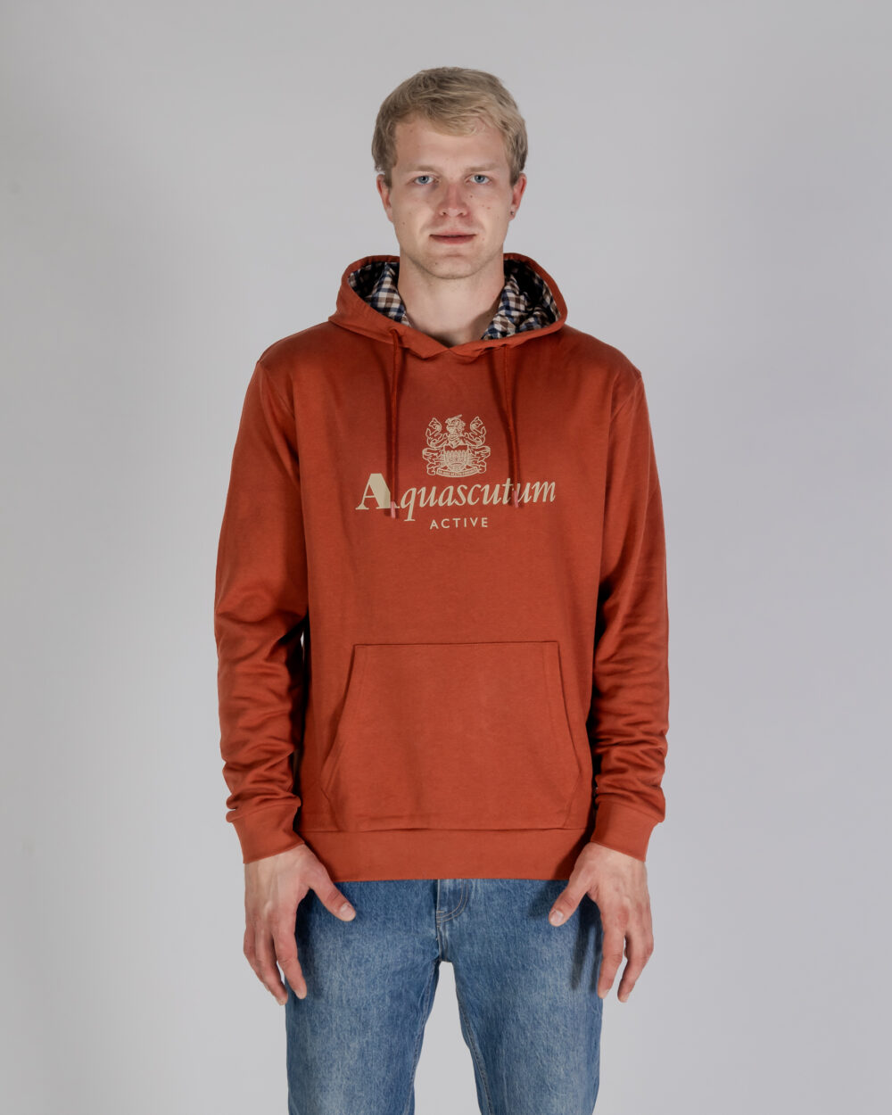 Felpa con cappuccio Aquascutum ACTIVE BIG LOGO HOODIE Ruggine - Foto 1