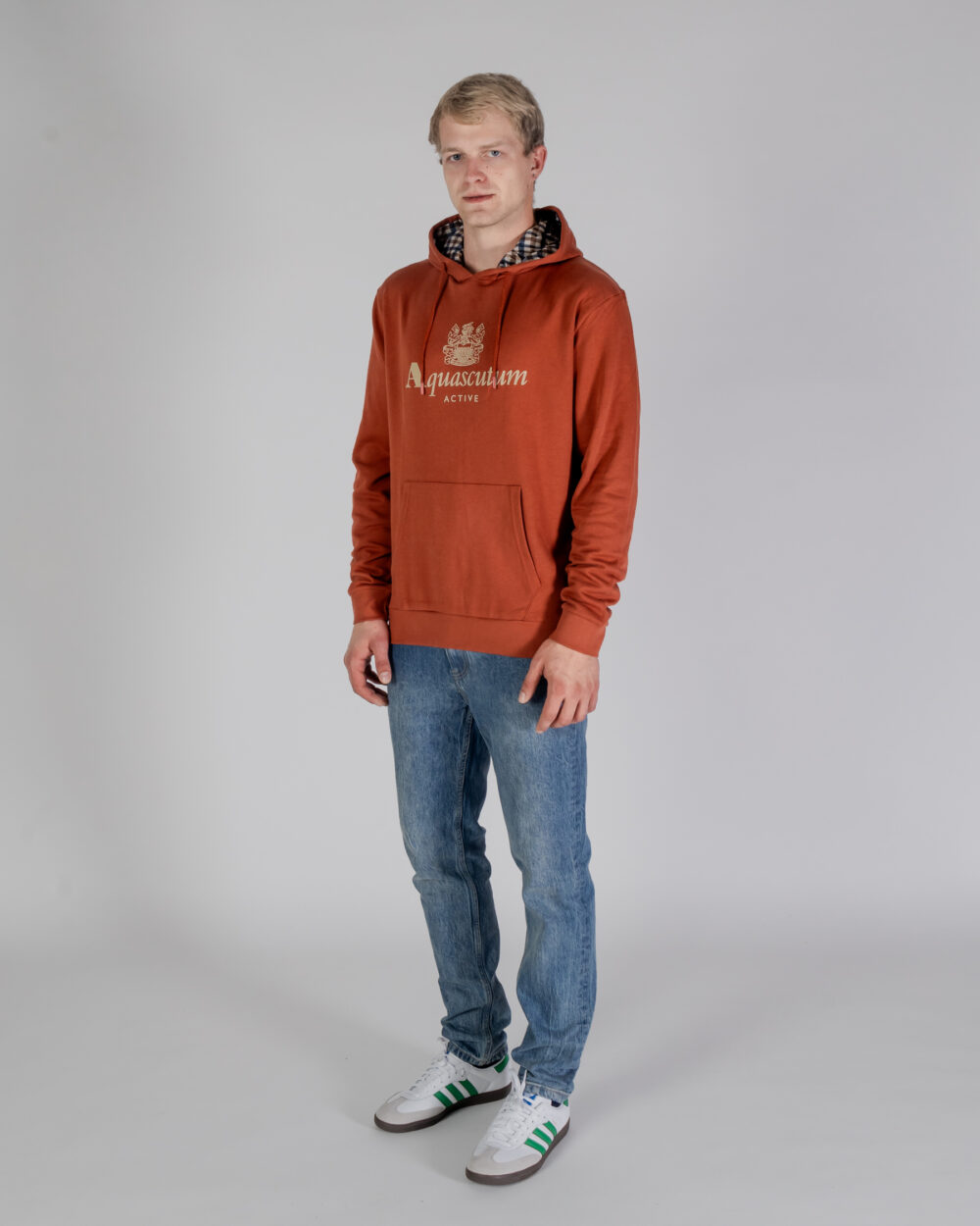 Felpa con cappuccio Aquascutum ACTIVE BIG LOGO HOODIE Ruggine - Foto 2