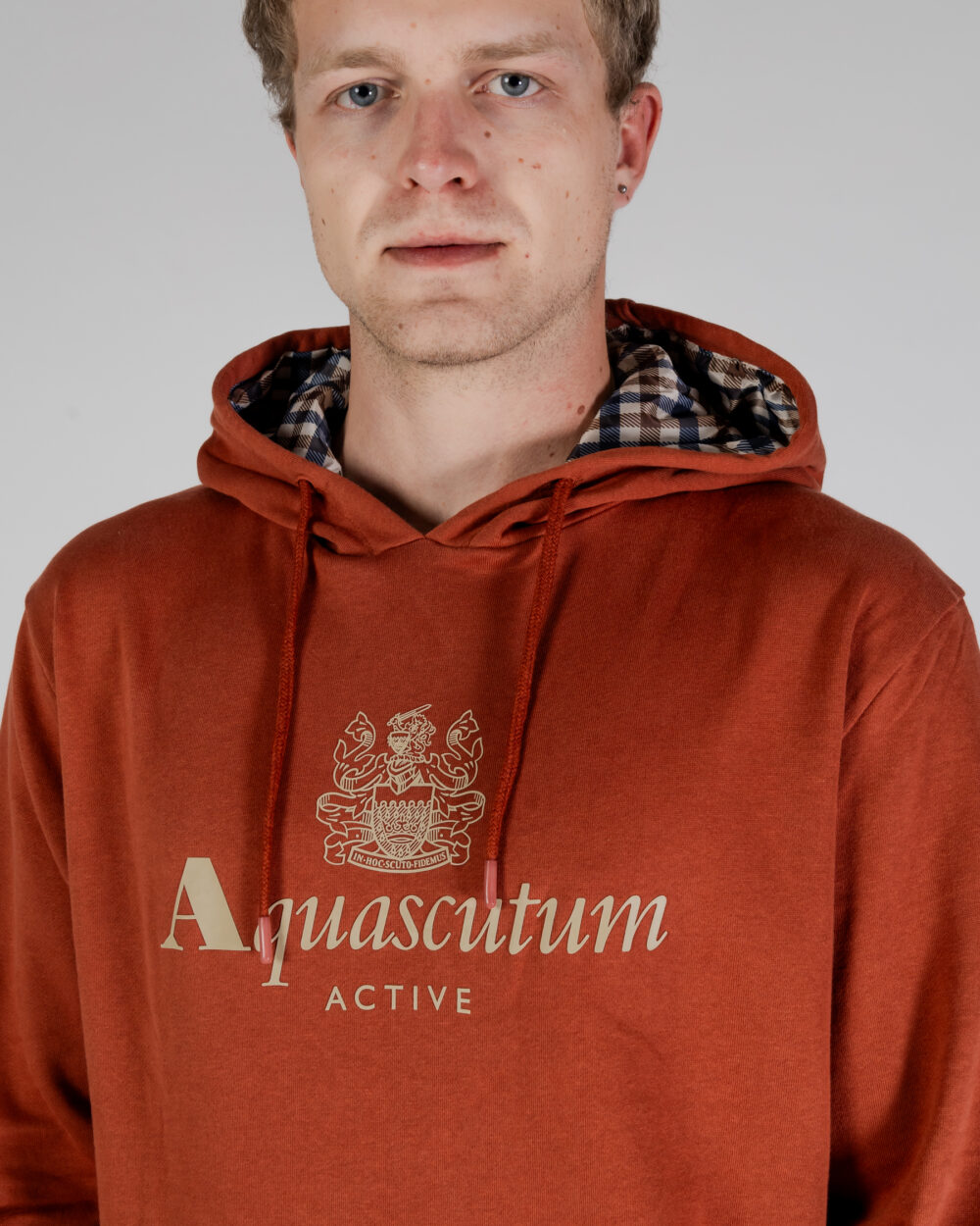 Felpa con cappuccio Aquascutum ACTIVE BIG LOGO HOODIE Ruggine - Foto 4