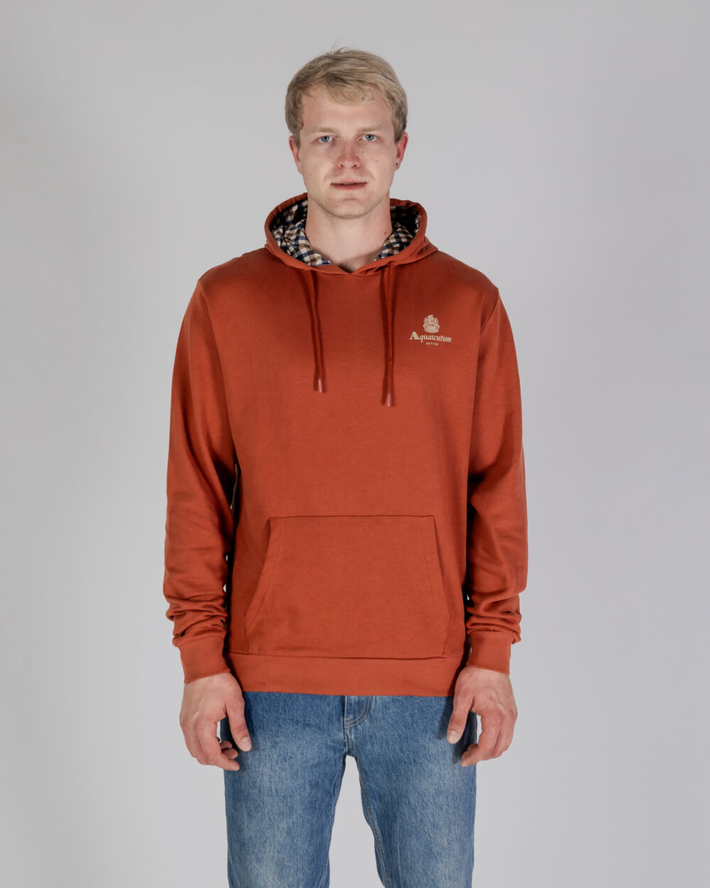 Felpa con cappuccio Aquascutum ACTIVE SMALL LOGO HOODIE Ruggine - Foto 1