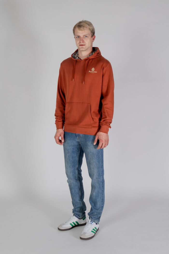 Felpa con cappuccio Aquascutum ACTIVE SMALL LOGO HOODIE Ruggine