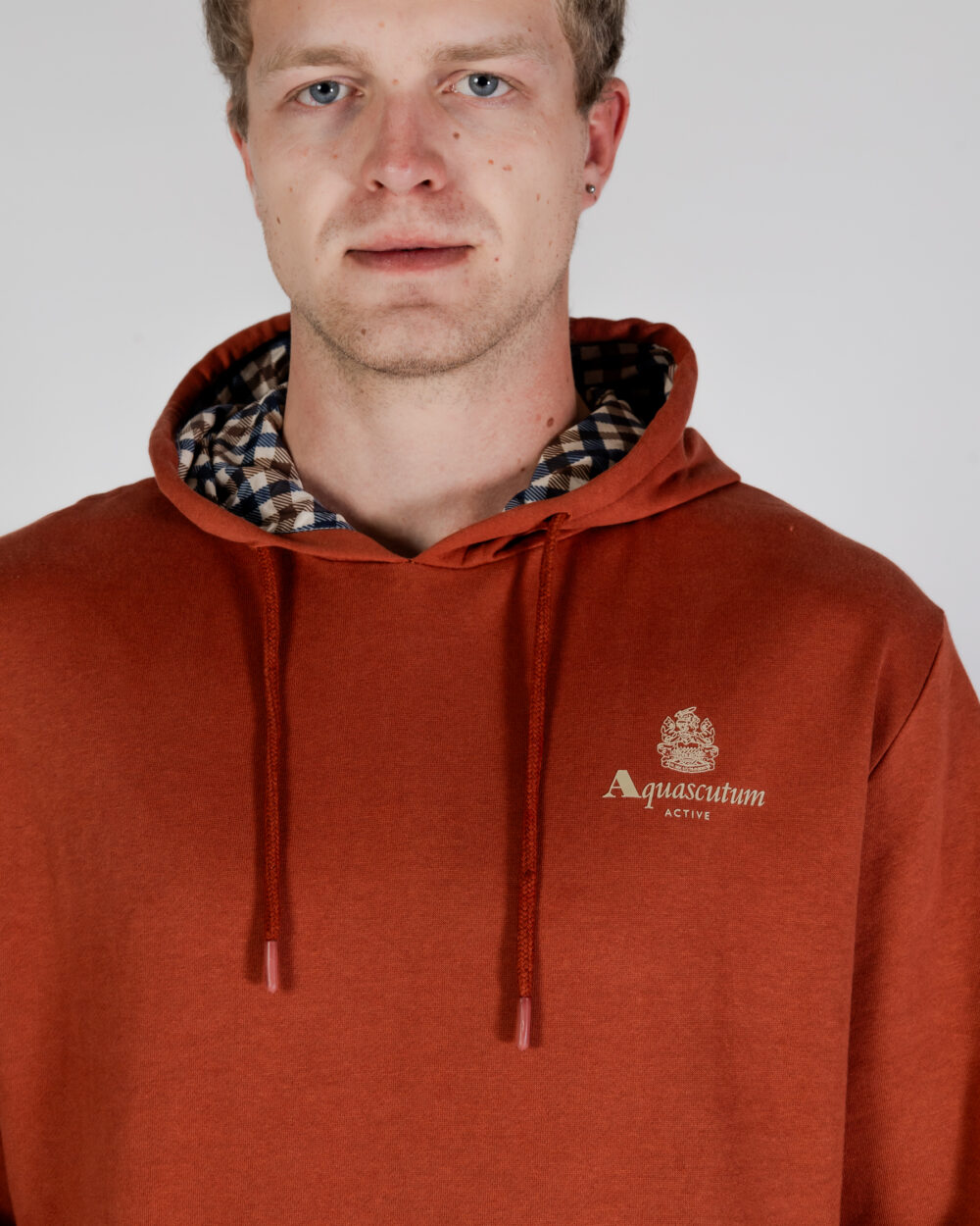 Felpa con cappuccio Aquascutum ACTIVE SMALL LOGO HOODIE Ruggine - Foto 3