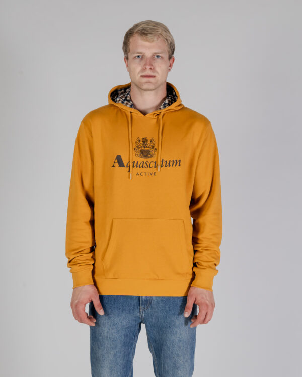 Felpa con cappuccio Aquascutum ACTIVE BIG LOGO HOODIE Senape - Foto 1