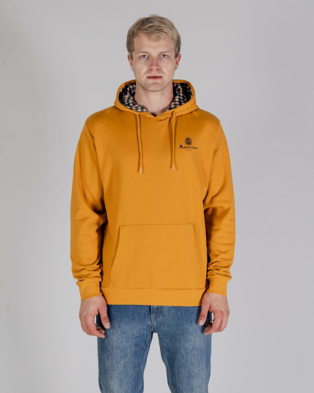 Felpa con cappuccio Aquascutum ACTIVE SMALL LOGO HOODIE Senape - Foto 1