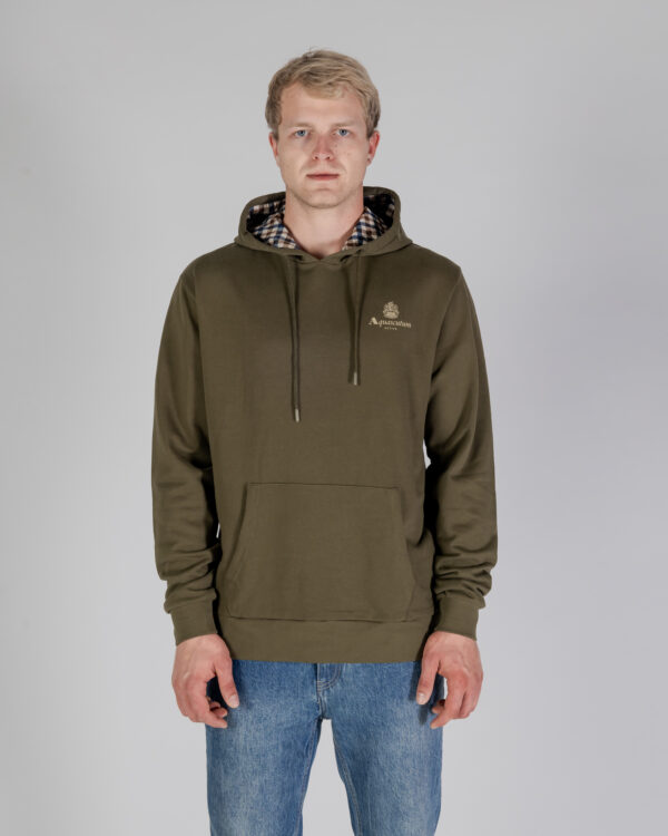 Felpa con cappuccio Aquascutum ACTIVE SMALL LOGO HOODIE Verde Oliva - Foto 1