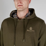 Felpa con cappuccio Aquascutum ACTIVE SMALL LOGO HOODIE Verde Oliva - Foto 3