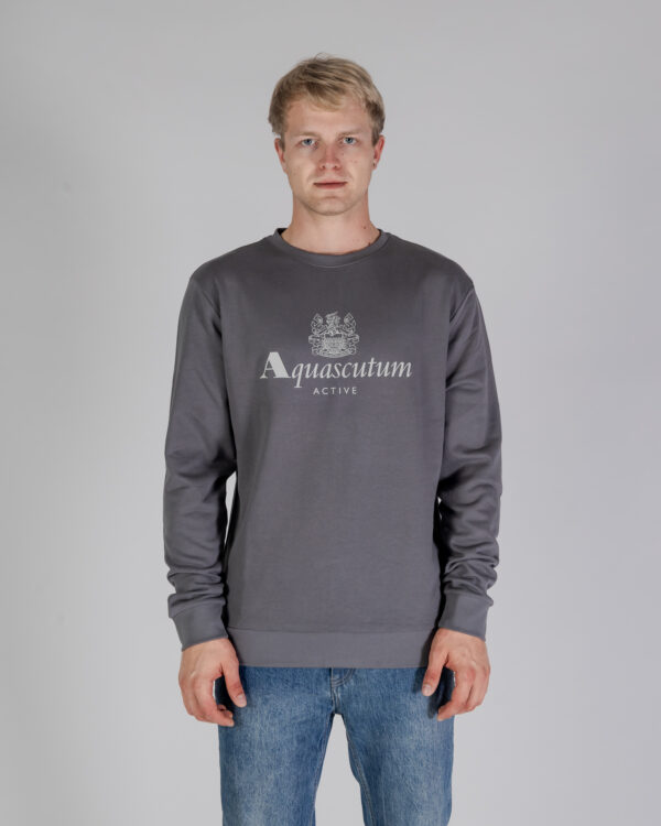 Felpa senza cappuccio Aquascutum ACTIVE BIG LOGO CREWNECK Antracite - Foto 1