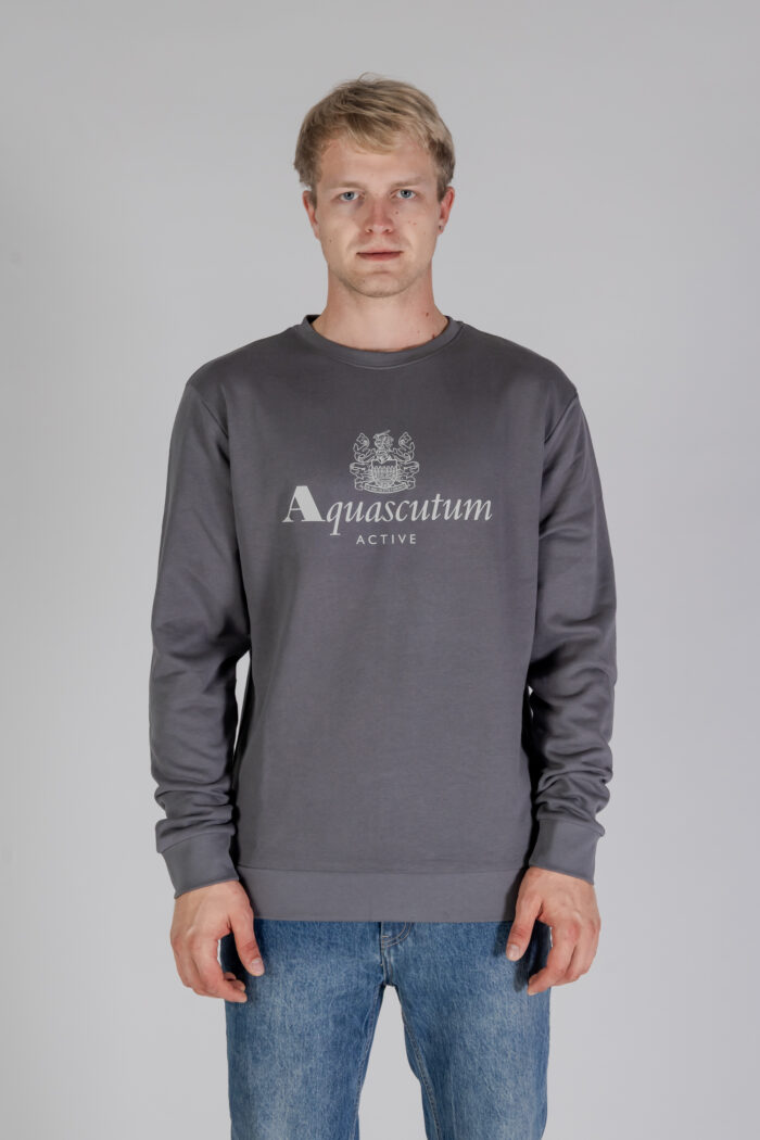 Felpa senza cappuccio Aquascutum ACTIVE BIG LOGO CREWNECK Antracite